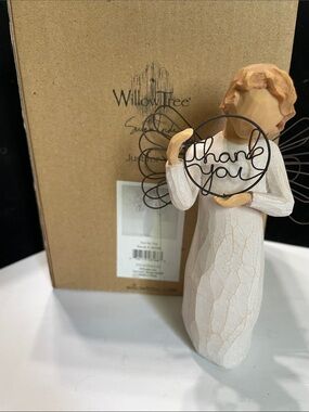Willow Tree Angel Figurine “Just For You” Holding 'Thank You' Wire
